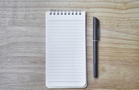 notebook and pen