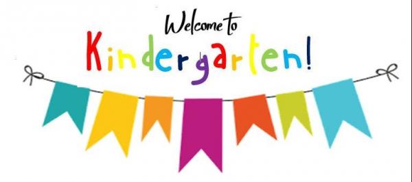 Colorful banner saying welcome to kindergarten