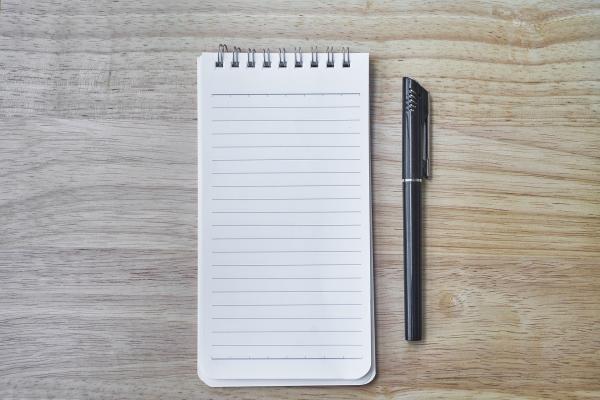 notebook and pen